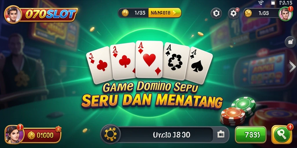Tampilan gameplay seru dari 070SLOT yang menampilkan permainan Domino.