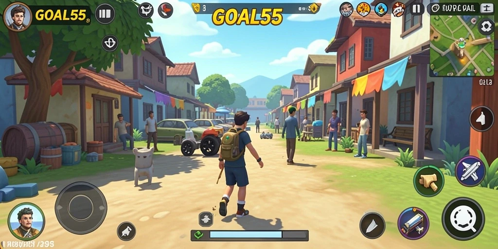 Screenshot menampilkan gameplay seru dari GOAL55 dengan berbagai level yang menantang.