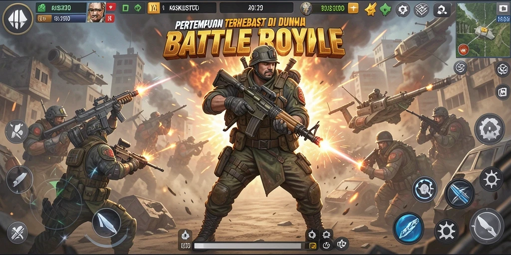 Tampilan visual memukau dari permainan Battle Royale KASKUSTOTO.
