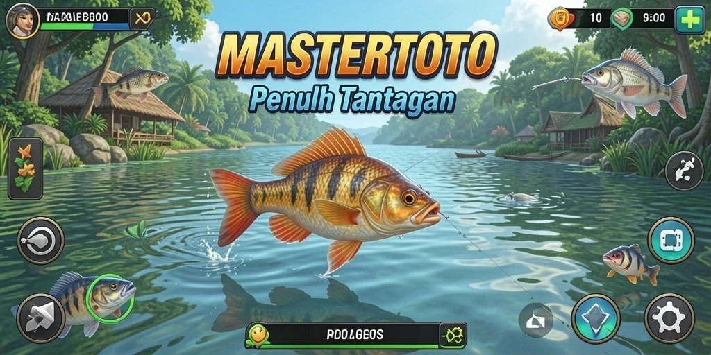 Tampilan gameplay MASTERTOTO yang menarik dengan aksi memancing.